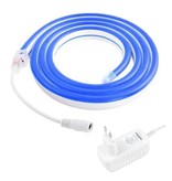 TSLEEN Neon LED Strip 1 Meter - Flexible Lighting Tube with Plug Adapter 12V Waterproof Blue