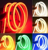 TSLEEN Neon LED-Streifen 5 Meter - flexibler Beleuchtungsschlauch mit Steckeradapter 12 V wasserdicht weiß