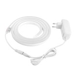 TSLEEN Bande LED Néon 5 Mètres - Tube Eclairage Flexible avec Adaptateur Prise 12V et Interrupteur Marche/Arrêt Étanche Blanc