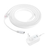 TSLEEN Bande LED Néon 5 Mètres - Tube Eclairage Flexible avec Adaptateur Prise 12V Étanche Blanc