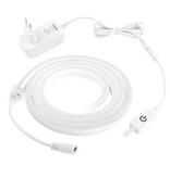TSLEEN Neon LED Strip 5 Meter - Flexible Lighting Tube with Plug Adapter 12V and On/Off Switch Waterproof White