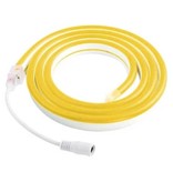 TSLEEN Bande LED Néon 5 Mètres - Tube Eclairage Flexible avec Adaptateur Prise 12V Etanche Jaune