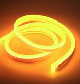 TSLEEN Bande LED Néon 1 Mètre - Tube Eclairage Flexible avec Adaptateur Prise 12V Etanche Jaune