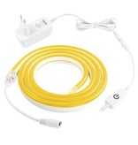 TSLEEN Neon LED Strip 5 Meter - Flexible Lighting Tube with Plug Adapter 12V and On/Off Switch Waterproof Yellow