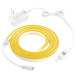 TSLEEN Neon LED-Streifen 4 Meter - Flexibler Beleuchtungsschlauch mit Steckeradapter 12 V und Ein-/Ausschalter Wasserdicht Gelb