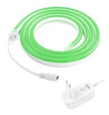 TSLEEN Bande LED Néon 5 Mètres - Tube Eclairage Flexible avec Adaptateur Prise 12V Etanche Vert