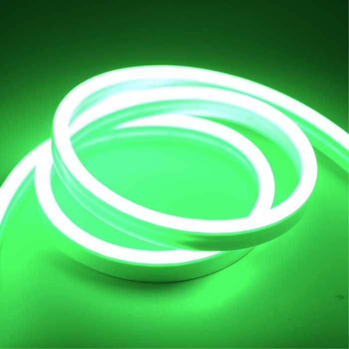 TSLEEN Neon LED Strip 1 Meter - Flexibele Verlichting Tube met Stekker Adapter 12V Waterdicht Groen