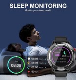 Lokmat Comet Smartwatch - Monitor snu Fitness Monitor aktywności sportowej Smartfon Zegarek iOS Android IP68 - Wodoodporny iPhone Samsung Huawei Srebrny