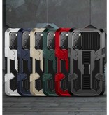 Stuff Certified® Xiaomi Poco X3 - Armor Hoesje met Kickstand en Pop Grip - Bescherming Cover Case Zwart