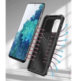 Stuff Certified® Xiaomi Poco X3 Pro - Armor Hoesje met Kickstand en Pop Grip - Bescherming Cover Case Zwart