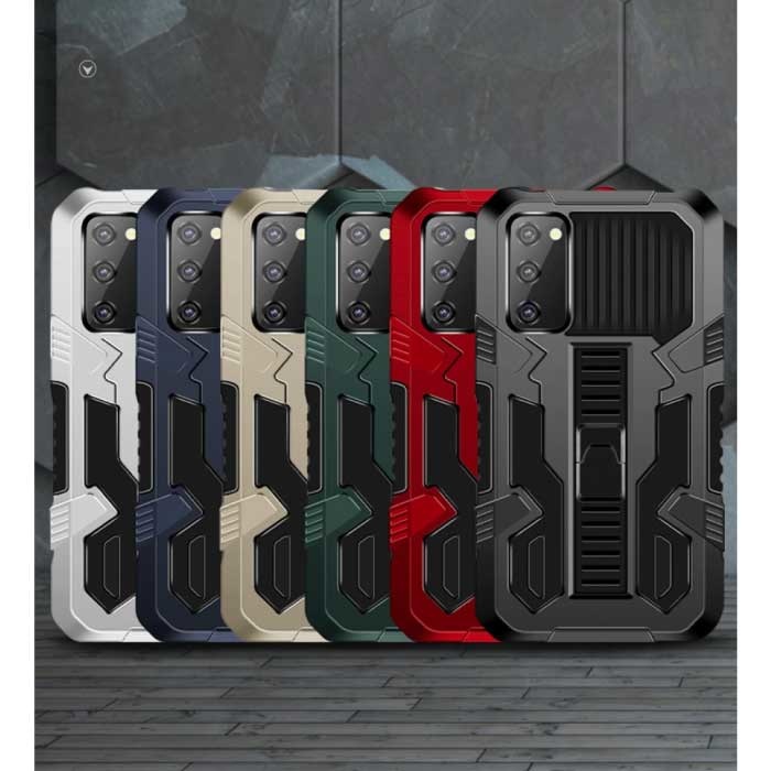 Stuff Certified® Xiaomi Poco M3 Pro - Armour Case with Kickstand and Pop Grip - Housse de Protection Bleu