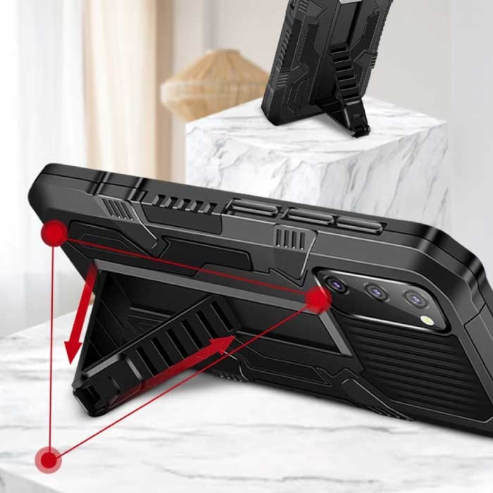 Stuff Certified® Xiaomi Poco M3 - Pancerne etui z podpórką i Pop Grip - Pokrowiec ochronny złoty