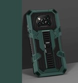 Stuff Certified® Xiaomi Poco F3 - Armor Case z podpórką i Pop Grip - Pokrowiec ochronny zielony