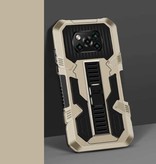 Stuff Certified® Xiaomi Poco F3 - Armor Case con Kickstand y Pop Grip - Protection Cover Case Gold