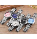 CHENXI Luxe Horloge voor Dames - Waterdicht Stras Horloge Roestvrij Stalen Armband Roze