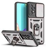 Huikai Samsung Galaxy S20 Plus - Armor Case with Kickstand and Camera Protection - Pop Grip Cover Case Silver