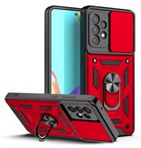 Huikai Samsung Galaxy Note 20 - Pancerne etui z podpórką i ochroną aparatu - Etui Pop Grip Cover Red