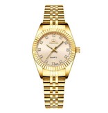 CHENXI Gouden Luxe Horloge voor Dames - Waterdicht Stras Horloge Roestvrij Stalen Armband Roze