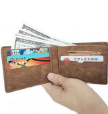 SOBU Billetera delgada para hombre - Monedero impermeable para tarjetas de crédito Monedero con cremallera Negro