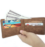 SOBU Dunne Billfold Portemonnee voor Heren - Waterdicht Creditcardhouder Munten Rits Portefeuille Zwart