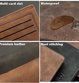 SOBU Thin Billfold Wallet for Men - Waterproof Credit Card Holder Coins Zipper Wallet Black