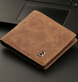 SOBU Thin Billfold Wallet for Men - Waterproof Credit Card Holder Coins Zipper Wallet Brown