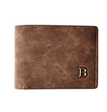 SOBU Thin Billfold Wallet for Men - Waterproof Credit Card Holder Coins Zipper Wallet Brown