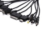 JINHF 10 in 1 Multifunctionele USB Kabel - Oplader Oplaadkabel Data Adapter Universeel Zwart