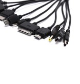 JINHF Cable USB multifuncional 10 en 1 - Cargador Cable de carga Adaptador de datos Universal Negro