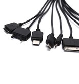 JINHF 10 in 1 Multifunctionele USB Kabel - Oplader Oplaadkabel Data Adapter Universeel Zwart