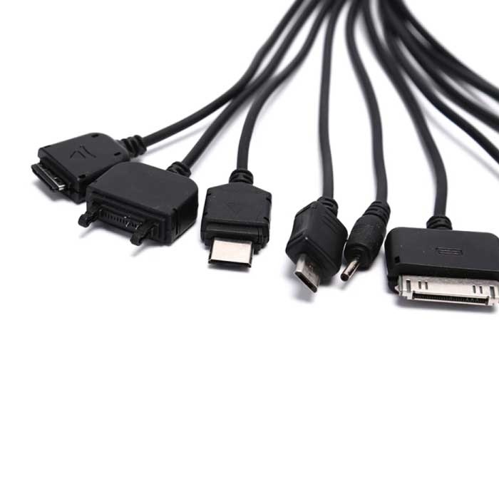 Cable Adaptador Cargador Universal 10 en 1 Multi USB para teléfono