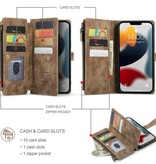Stuff Certified® iPhone 13 Pro Leather Flip Case Wallet - Wallet Cover Cas Case Rouge