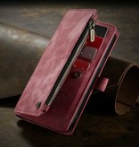 Stuff Certified® iPhone 8 Plus Skórzane Etui z Klapką - Etui z Portfelem Etui Czerwone