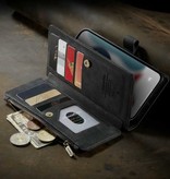 Stuff Certified® Portafoglio con custodia a portafoglio in pelle per iPhone 7 - Custodia a portafoglio con custodia nera