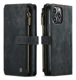 Stuff Certified® iPhone 6 Leren Flip Case Portefeuille - Wallet Cover Cas Hoesje Zwart