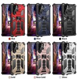 LUCKBY Samsung Galaxy M32 - Armor Hoesje met Kickstand en Magneet - Shockproof Cover Case Bescherming Rood