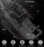 LUCKBY Samsung Galaxy M10 - Armor Hoesje met Kickstand en Magneet - Shockproof Cover Case Bescherming Rood