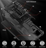 LUCKBY Samsung Galaxy M32 - Custodia Armor con Cavalletto e Magnete - Custodia Protettiva Antiurto Rosa