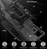 LUCKBY Samsung Galaxy M40s - Custodia Armor con Cavalletto e Magnete - Cover Protettiva Antiurto Argento