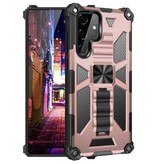 LUCKBY Samsung Galaxy M31s - Armor Case mit Kickstand und Magnet - Stoßfester Cover Case Protection Pink