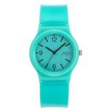 Stuff Certified® Candy Jelly Horloge Dames - Waterdicht Siliconen Kwarts Polshorloge Aqua