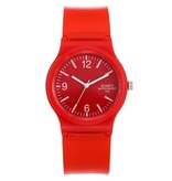 Stuff Certified® Candy Jelly Watch Women - Orologio da polso al quarzo in silicone impermeabile rosso