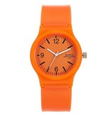Stuff Certified® Candy Jelly Watch Women - Orologio da polso al quarzo in silicone impermeabile arancione