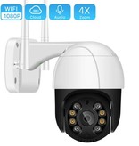 ANBIUX Cámara de seguridad con micrófono - Intercomunicador WiFi CCTV Alarma de seguridad para el hogar inteligente