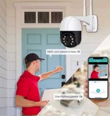 ANBIUX Cámara de seguridad con micrófono - Intercomunicador WiFi CCTV Alarma de seguridad para el hogar inteligente