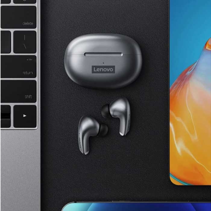 Lenovo Bezprzewodowe słuchawki LP5 - dotykowe słuchawki douszne TWS Bluetooth 5.0 Słuchawki douszne Słuchawki douszne Szare