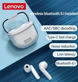 Lenovo Bezprzewodowe słuchawki XT96 - dotykowe słuchawki douszne TWS Bluetooth 5.1 Słuchawki douszne Słuchawki douszne białe