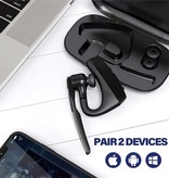 Jalbora K18 Wireless Business Headset - Freisprech-Ohrhörer Ein-Klick-Steuerung TWS-Ohrhörer Bluetooth 5.0-Kopfhörer Schwarz