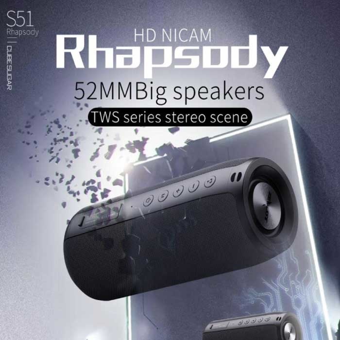 Zealot Zealot S51 Bluetooth 5.0 Soundbox Altoparlante Wireless Altoparlante Wireless Esterno Rosso