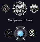 Lokmat Attack Smartwatch - Monitor snu Tętno Fitness Sportowy monitor aktywności Smartfon Zegarek iOS Android IPX6 Wodoodporny Czarny